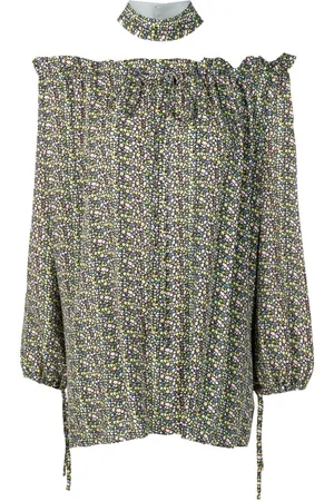 Gloria Coelho Floral-print off-shoulder blouse