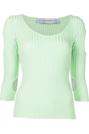 Gloria Coelho Cut-out three-quarter sleeve top