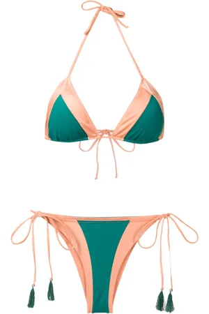 Brigitte Two-tone triangle bikini set