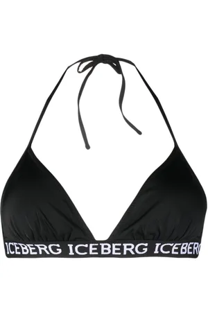 Iceberg Logo-tape halterneck bikini top