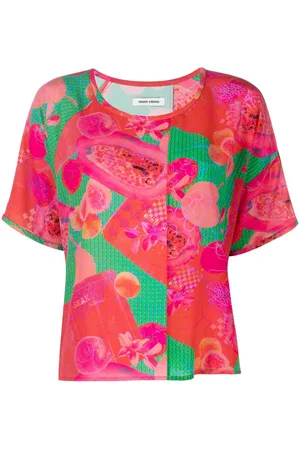 HENRIK VIBSKOV Abstract-print silk T-shirt