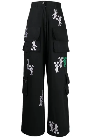 Natasha Zinko Bunny-embroidered cargo trousers