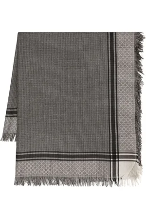 Gucci Check-pattern frayed-edge scarf