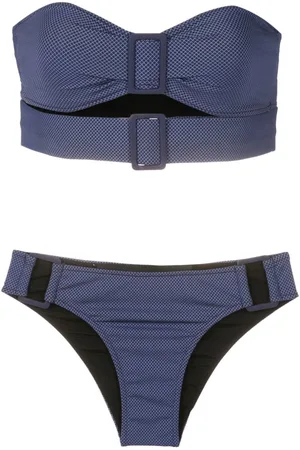 Gloria Coelho Buckle-detail bandeau bikini