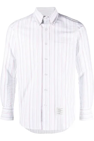 Thom Browne University-stripe long-sleeve shirt