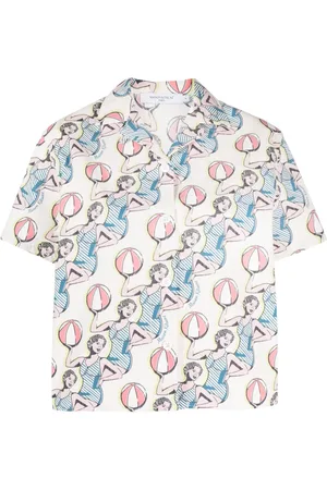 Maison Kitsuné Graphic-print cotton shirt
