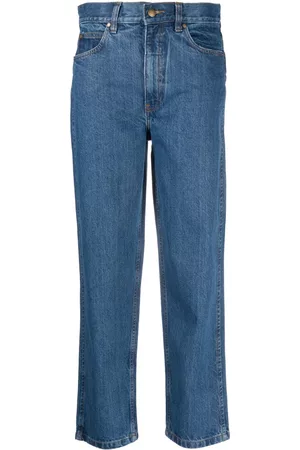 Barbour Ženy Džíny - Logo-patch mid-rise cropped jeans
