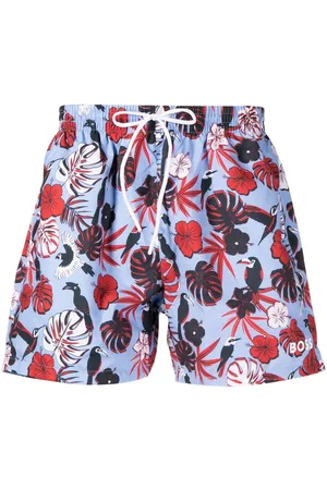 HUGO BOSS Piranha floral-print swim shorts