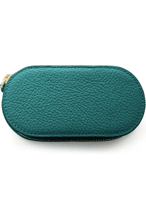 Monica Vinader Oval pebbled-leather jewellery box