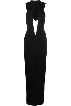 Monot V-neck hooded gown