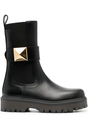 VALENTINO GARAVANI Stud-embellished leather boots