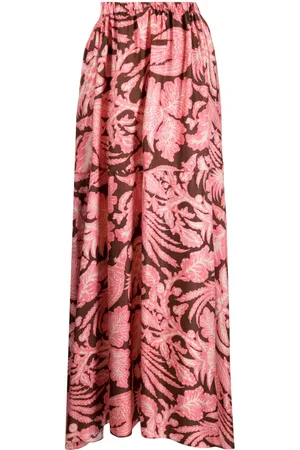 BIYAN Floral-print asymmetric maxi skirt