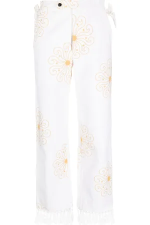 BODE Soleil fringed-hem trousers
