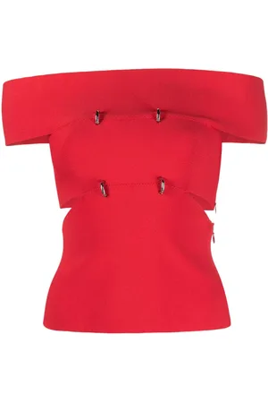 Alexander McQueen Cut-out off-shoulder top