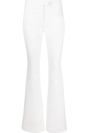 Courrèges Crepe-texture bootcut trousers