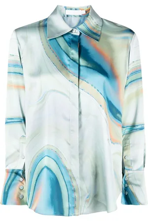 Simkhai Elika marble-print shirt