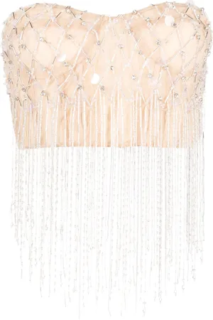 Des Phemmes Crystal-embellished cropped top