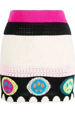BARROW Logo-jacquard knitted mini skirt
