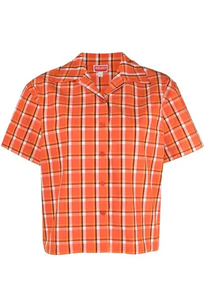 Kenzo Short-sleeve checkered buttoned shirt