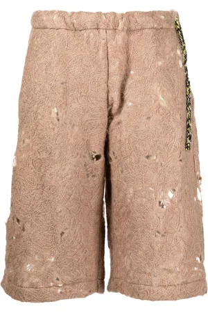 Vitelli Distressed open-knit shorts