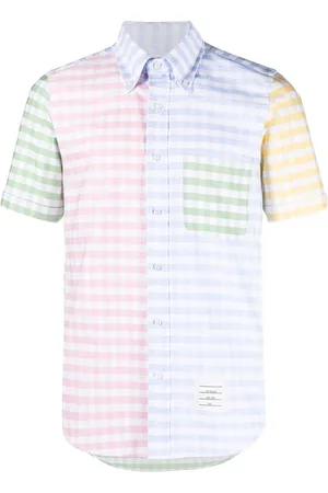 Thom Browne Funmix gingham-check short-sleeved shirt