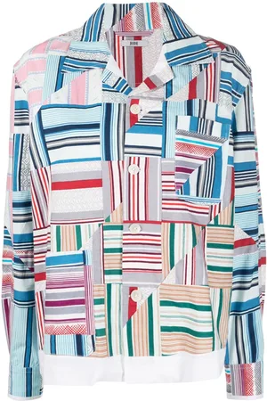 BODE Patchwork long-sleeve oxford shirt