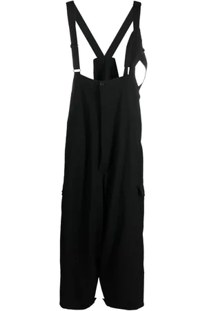 YOHJI YAMAMOTO Drop-crotch wool suspender trousers