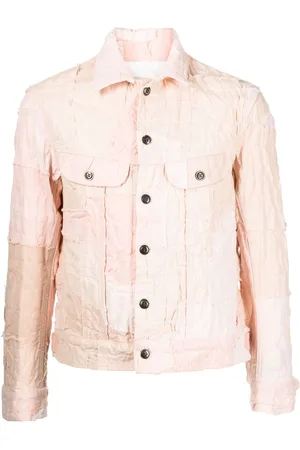 GREG LAUREN Distressed-effect cotton shirt jacket