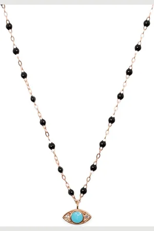 GIGI CLOZEAU 18kt rose gold Eye Sparkle turquoise and diamond necklace