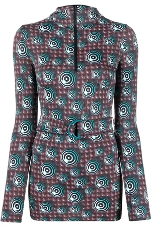 Jean Paul Gaultier 1996 spiral print belted hooded top
