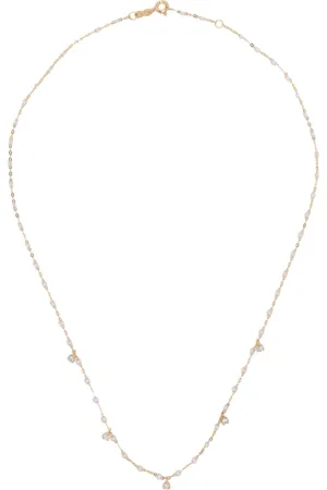 GIGI CLOZEAU 18kt yellow gold opal and diamond necklace