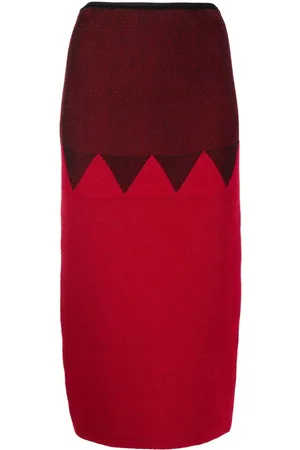 Jean Paul Gaultier 1987 zigzag knit midi skirt