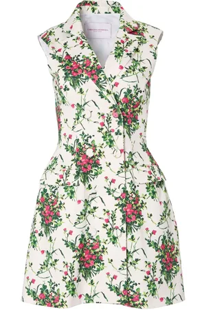 Carolina Herrera Notched-lapels floral-print dress