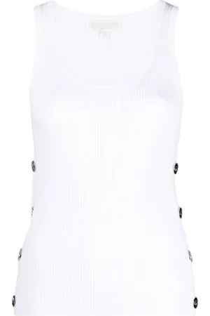 Michael Kors Button-embellished ribbed tank top