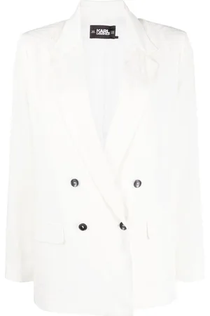 Karl Lagerfeld Logo-jacquard double-breasted blazer