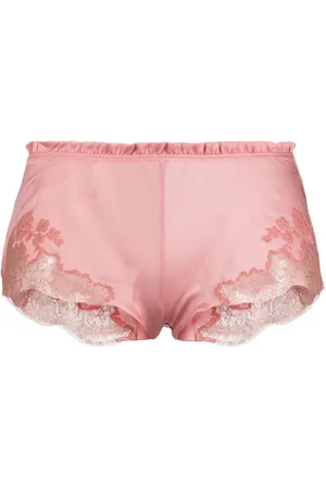 CARINE GILSON Lace-trim silk shorts