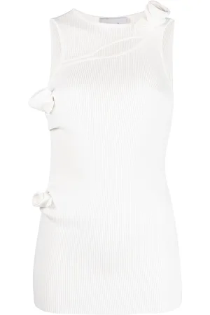 COPERNI Asymmetric-flower knitted tank top