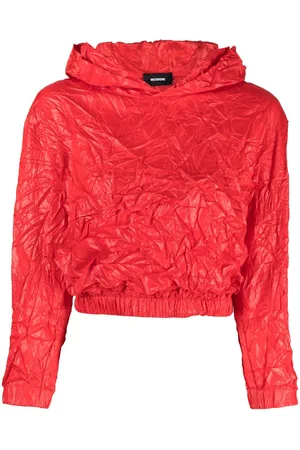 We11 Done Crinkle-effect cropped hoodie