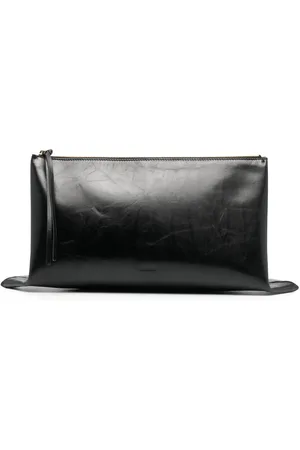 Jil Sander Debossed-logo leather clutch