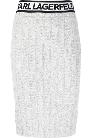 Karl Lagerfeld Logo-waistband knitted skirt