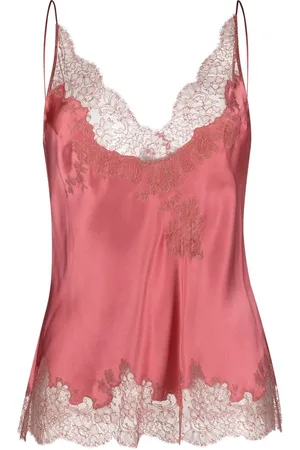 CARINE GILSON Lace-trimmed silk cami top