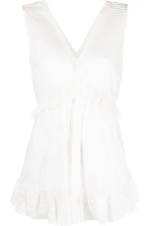 See by Chloé Ruffled V-neck sleeveless blouse