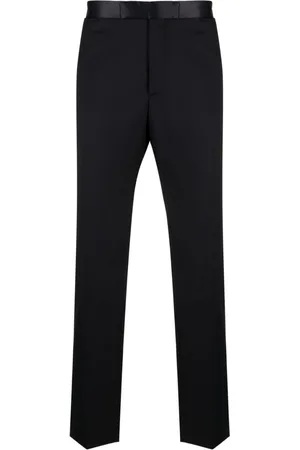 TAGLIATORE Silk-waistband slim-cut trousers