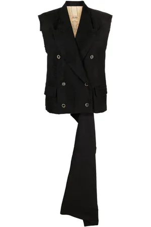 UMA WANG Deconstructed backless double-breasted waistcoat