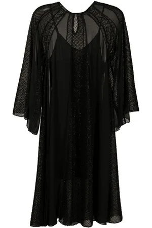 Olympiah Wide-sleeved fringe-detail dress