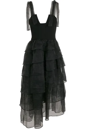 Olympiah Mesh-tiered bodice midi dress