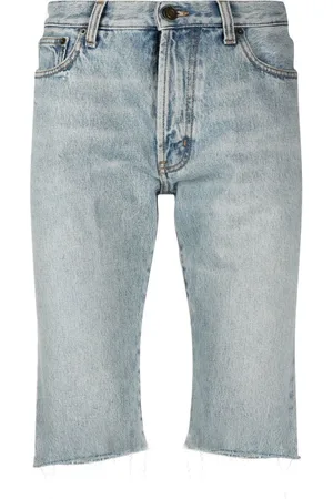 Saint Laurent Raw-cut edge denim shorts