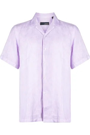 LARDINI Short-sleeved linen shirt