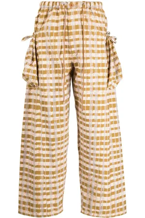 Story Check-print wide-leg trousers