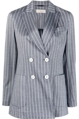 Circolo Pinstripe-pattern double-breasted blazer
